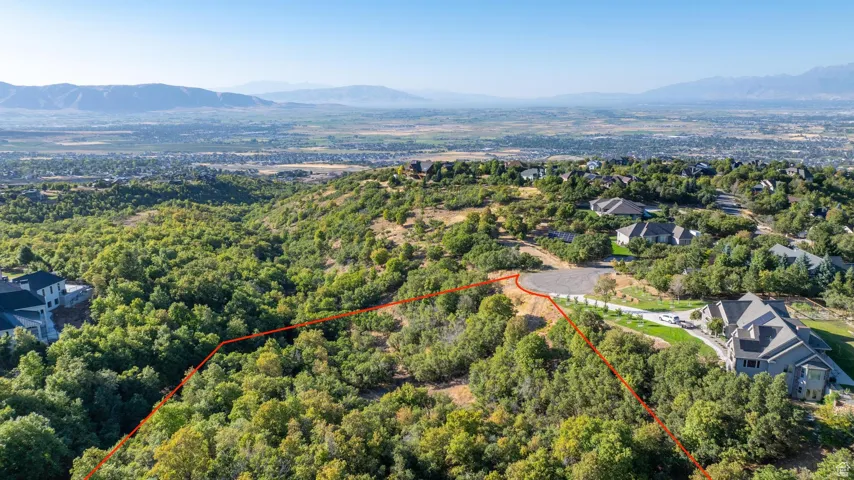 Lower view from above the S side of the lot (approximate lot lines drawn in)