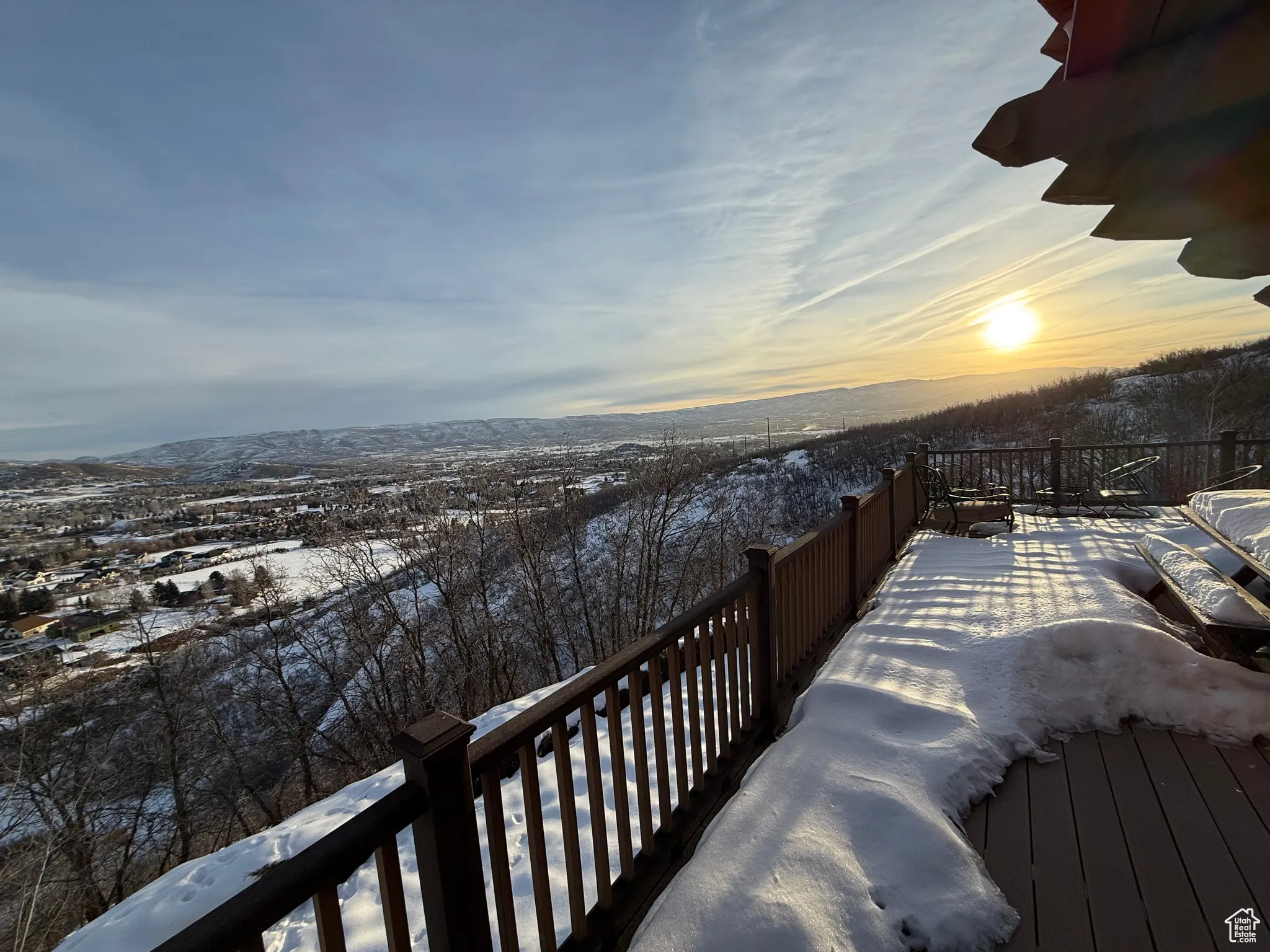 View of snow covered deck