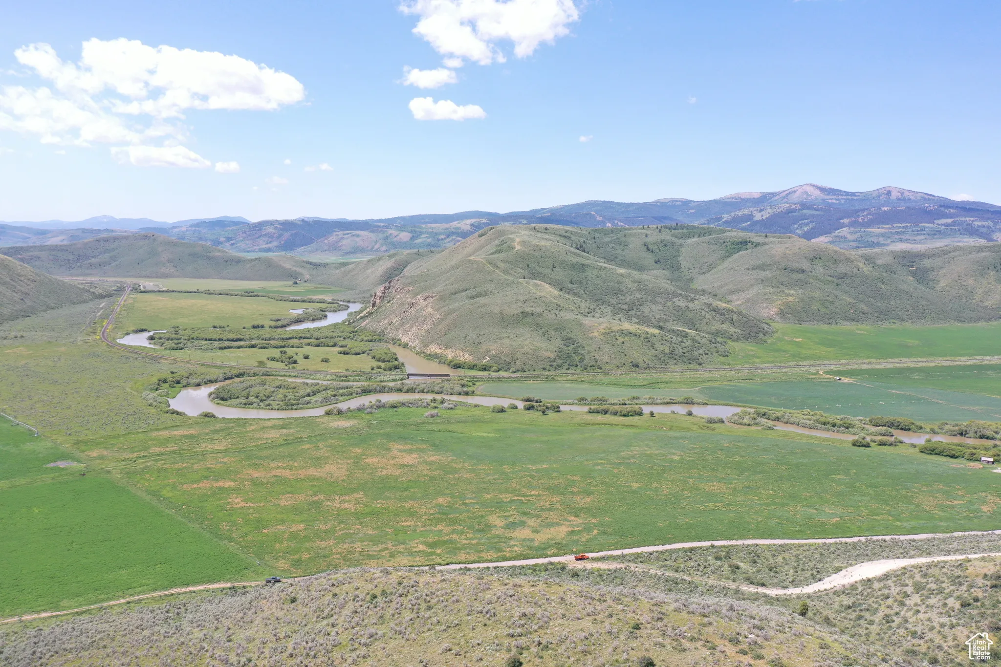 View of mountain background featuring a nearby body of water