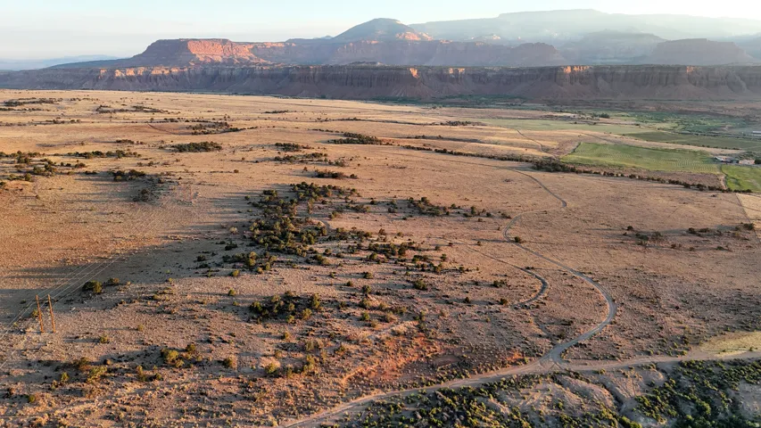 Mountain view with rural landscape and a desert landscape