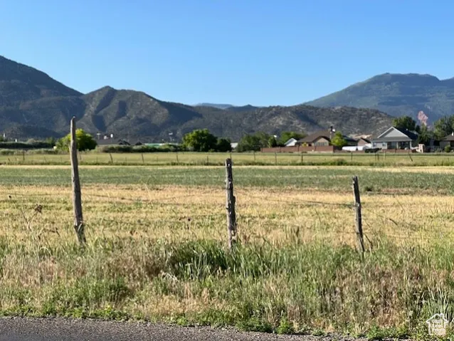 View of mountain background with rural landscape