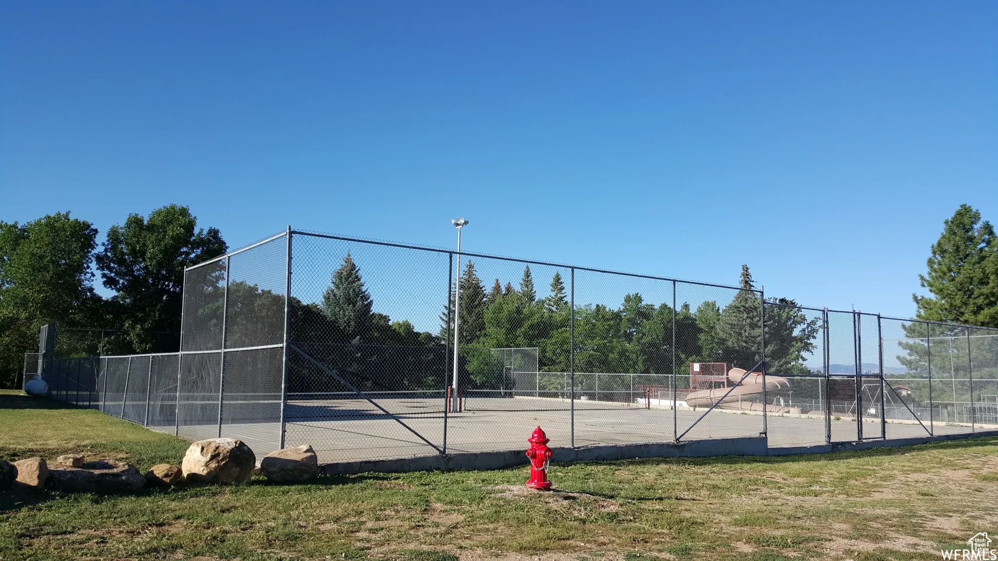 View of tennis court
