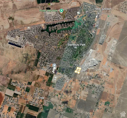 Aerial overview of property's location