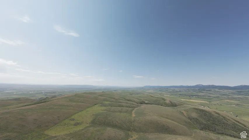 Aerial view of a mountainous background