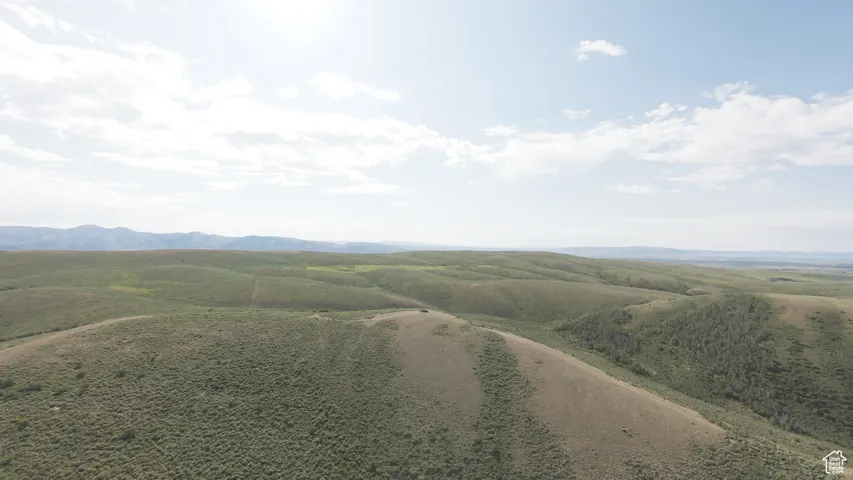 Bird's eye view of a mountain backdrop
