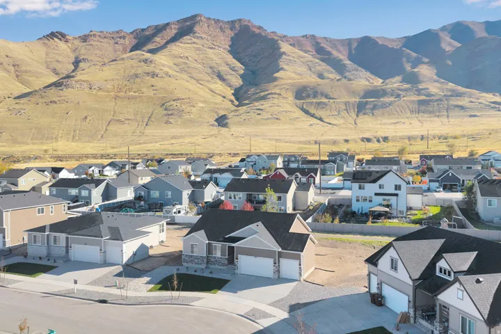 Mountain view with nearby suburban area