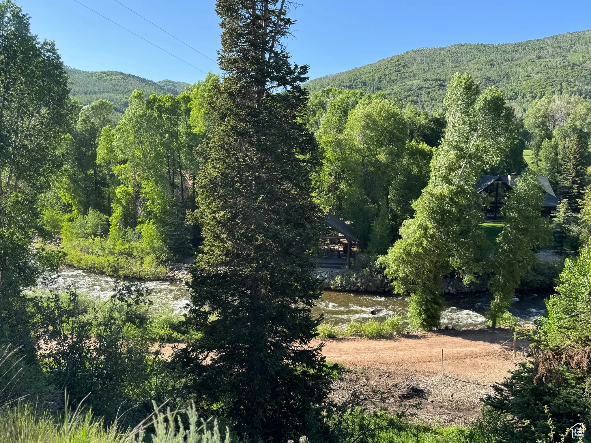 Weber River inside the subdivision entrance
