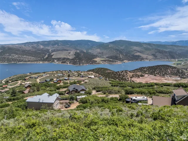 View of mountain background with a nearby body of water