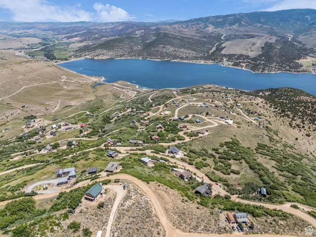 Drone / aerial view of a water and mountain view