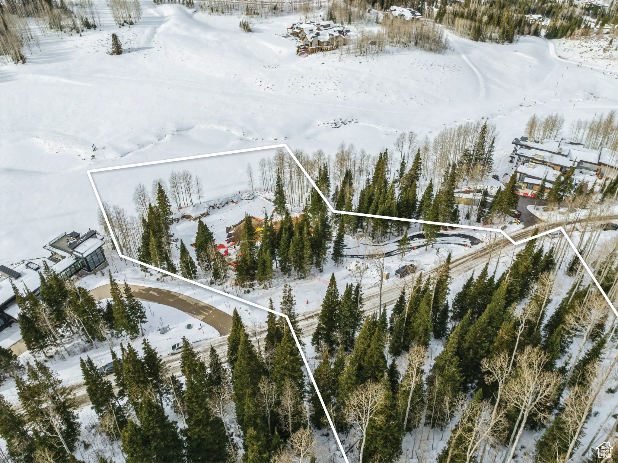 View of snowy aerial view