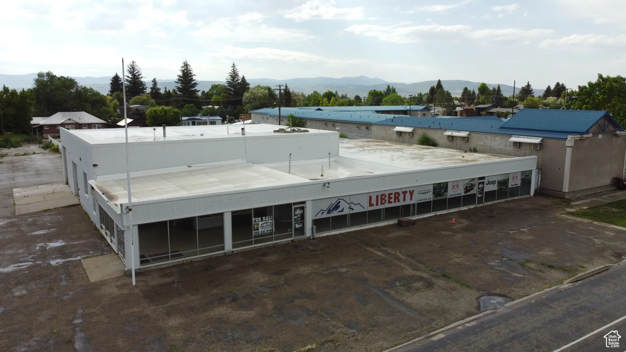 View of building exterior featuring a mountain view