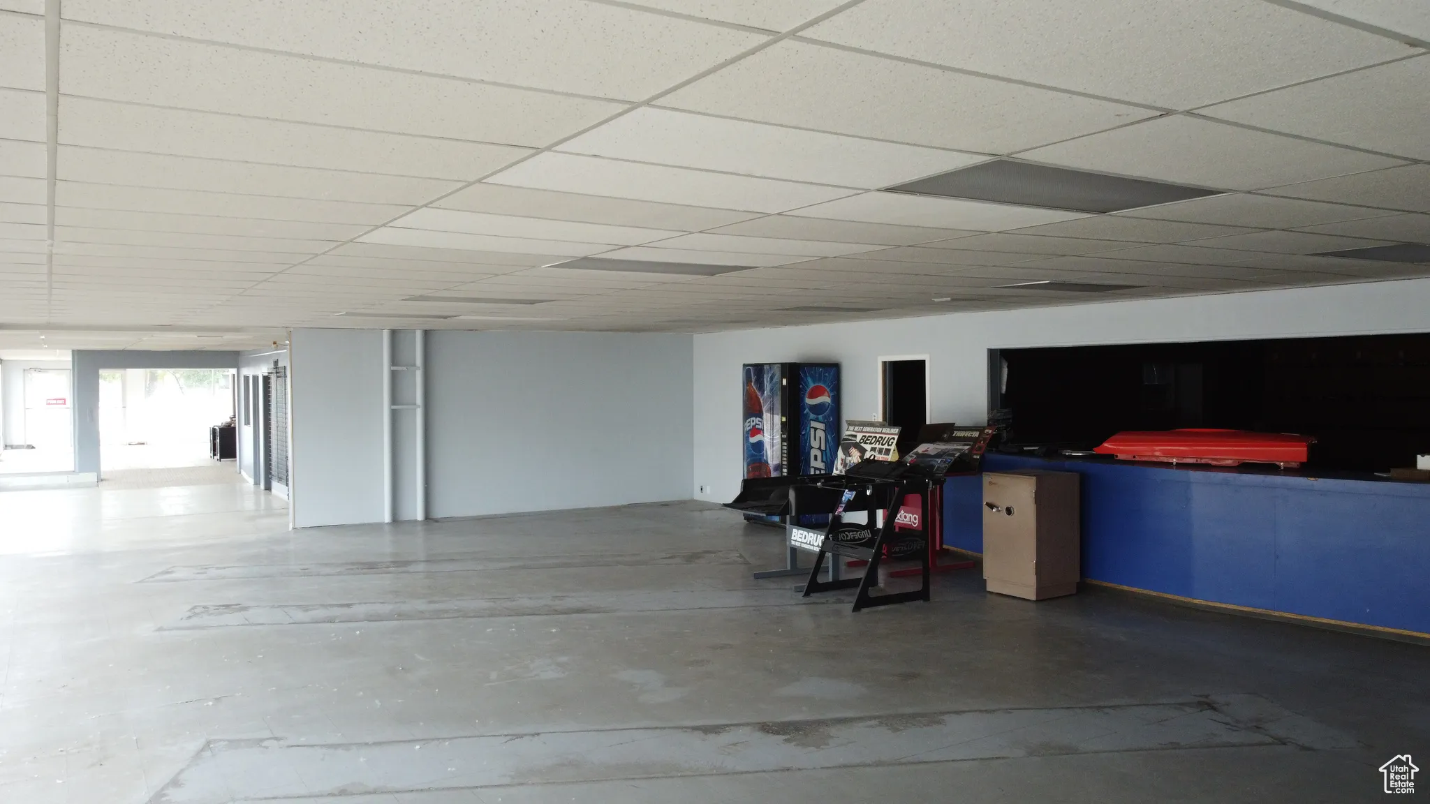 Basement with a drop ceiling