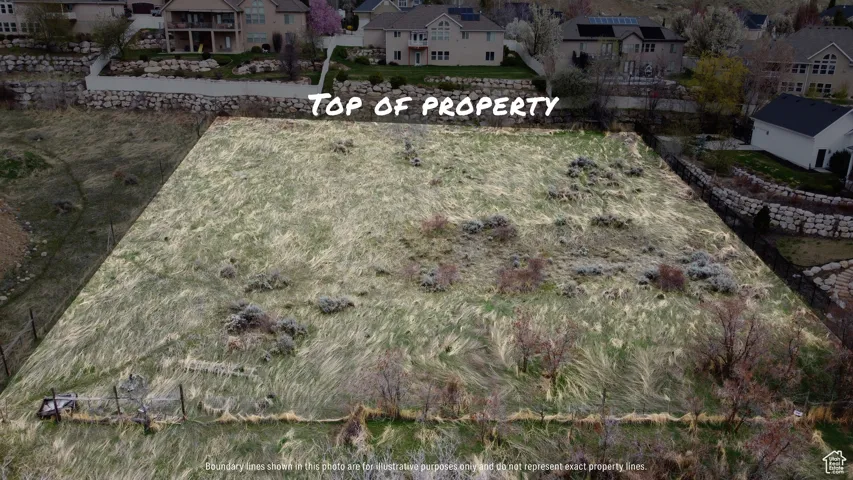 Aerial overview of property's location with nearby suburban area