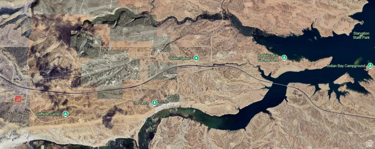 Aerial map of property and surrounding area