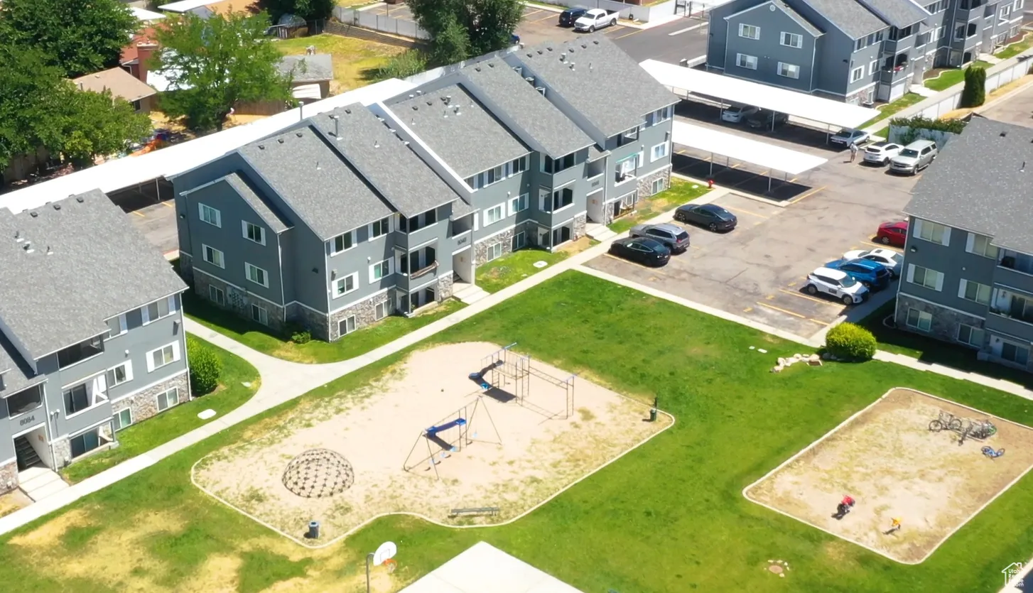 Aerial view of residential area