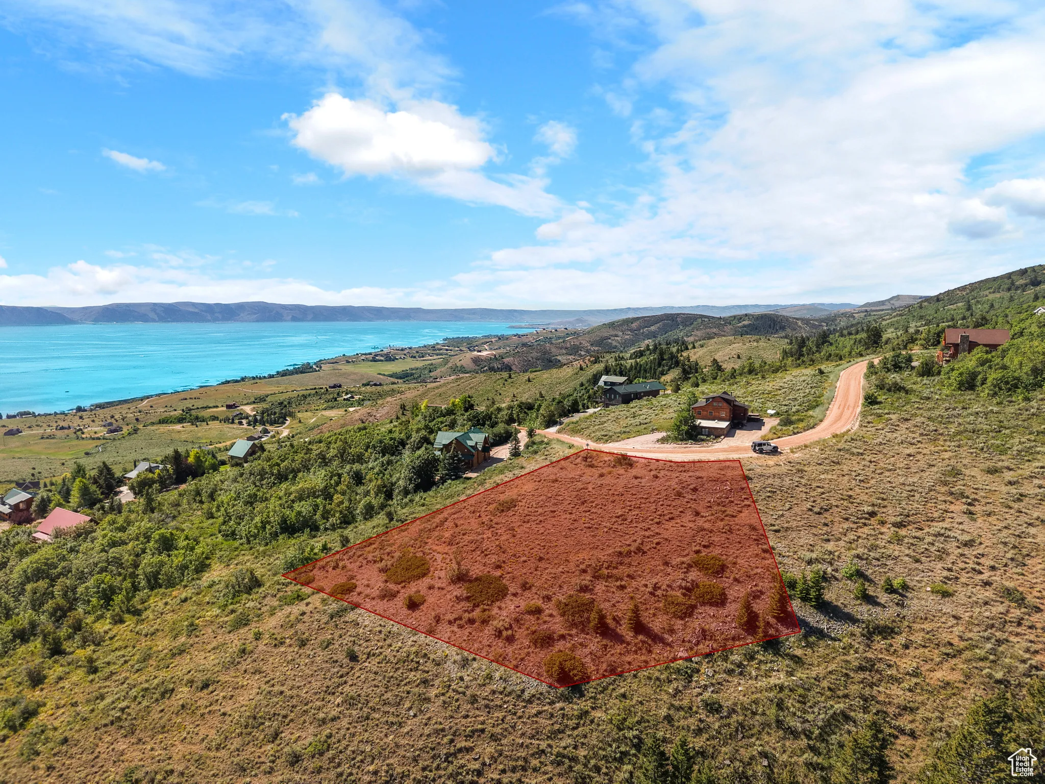 Drone / aerial view of a water and mountain view