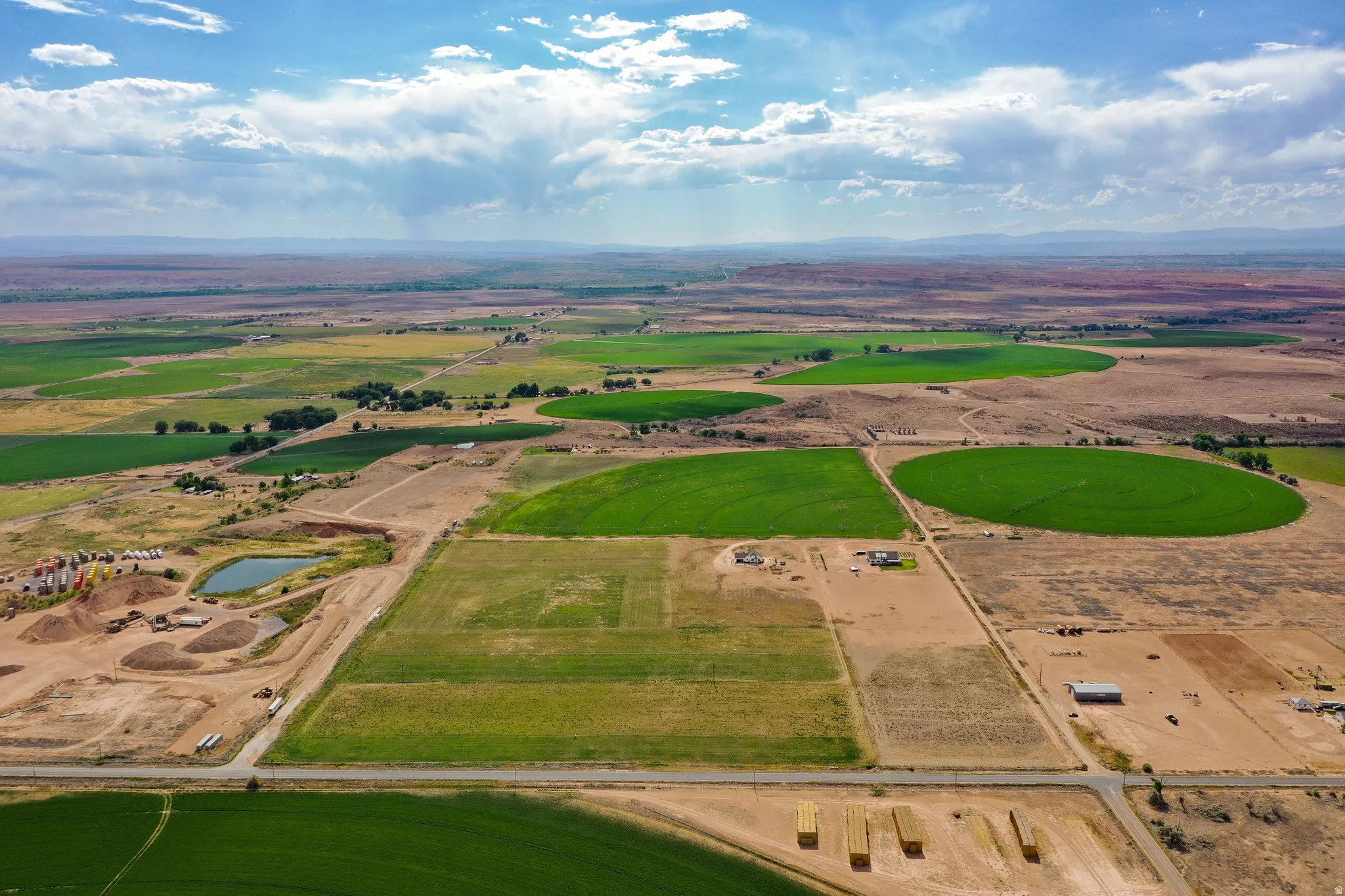 Aerial view of sparsely populated area