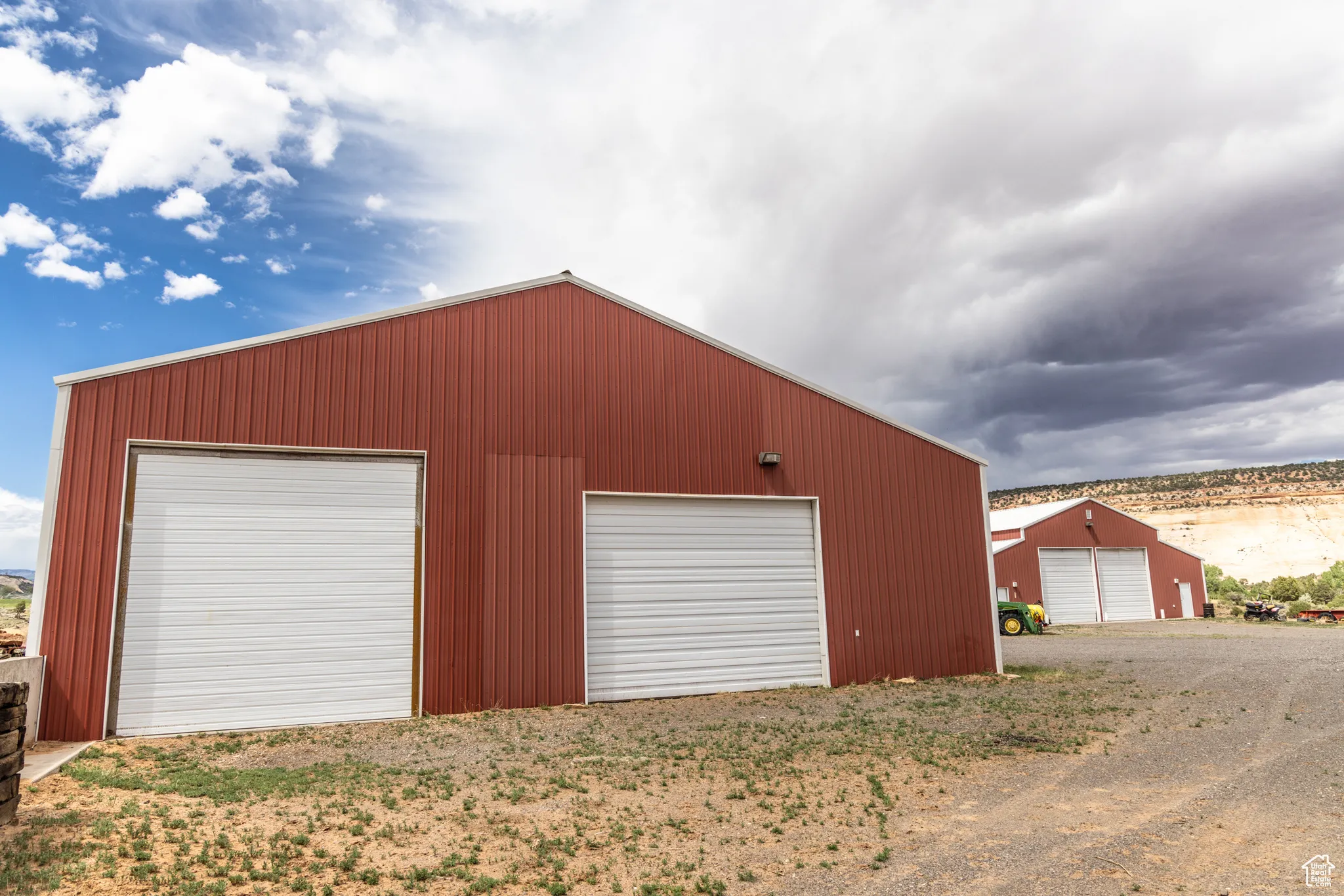 View of detached shops