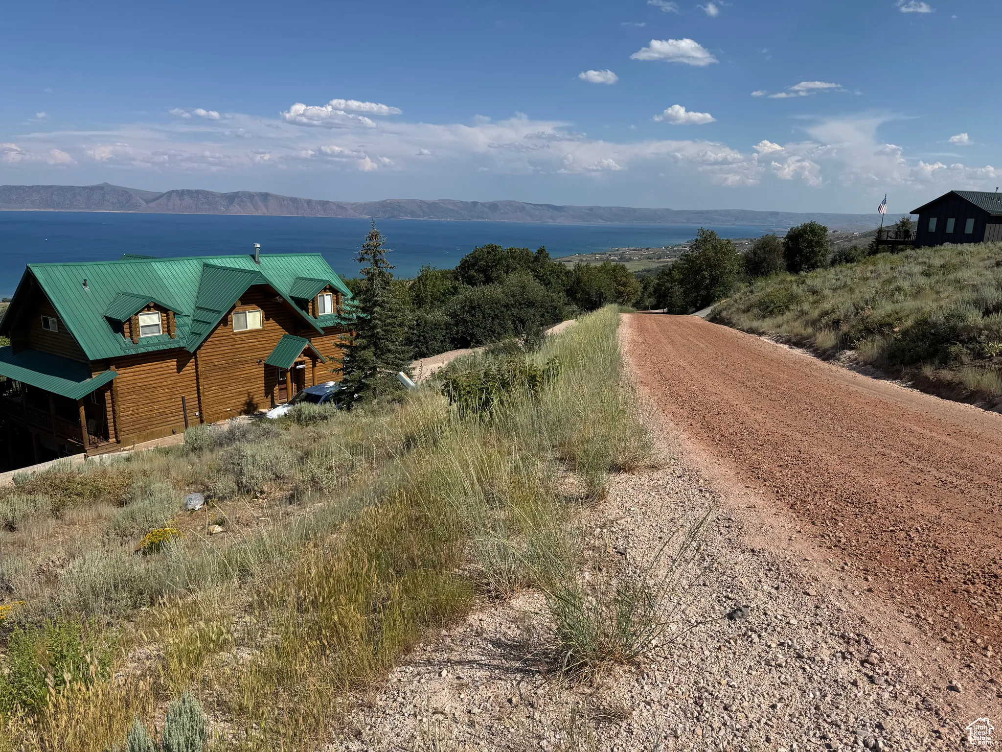 Exterior space featuring a mountain backdrop