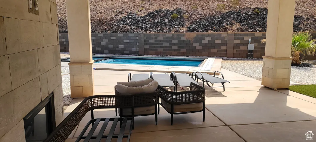 View of pool with a patio