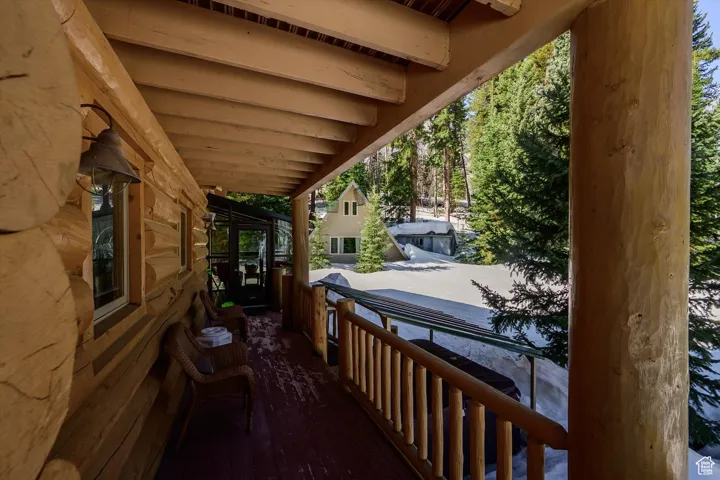 View of wooden deck
