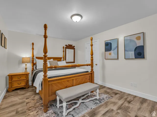 Bedroom featuring wood finished floors