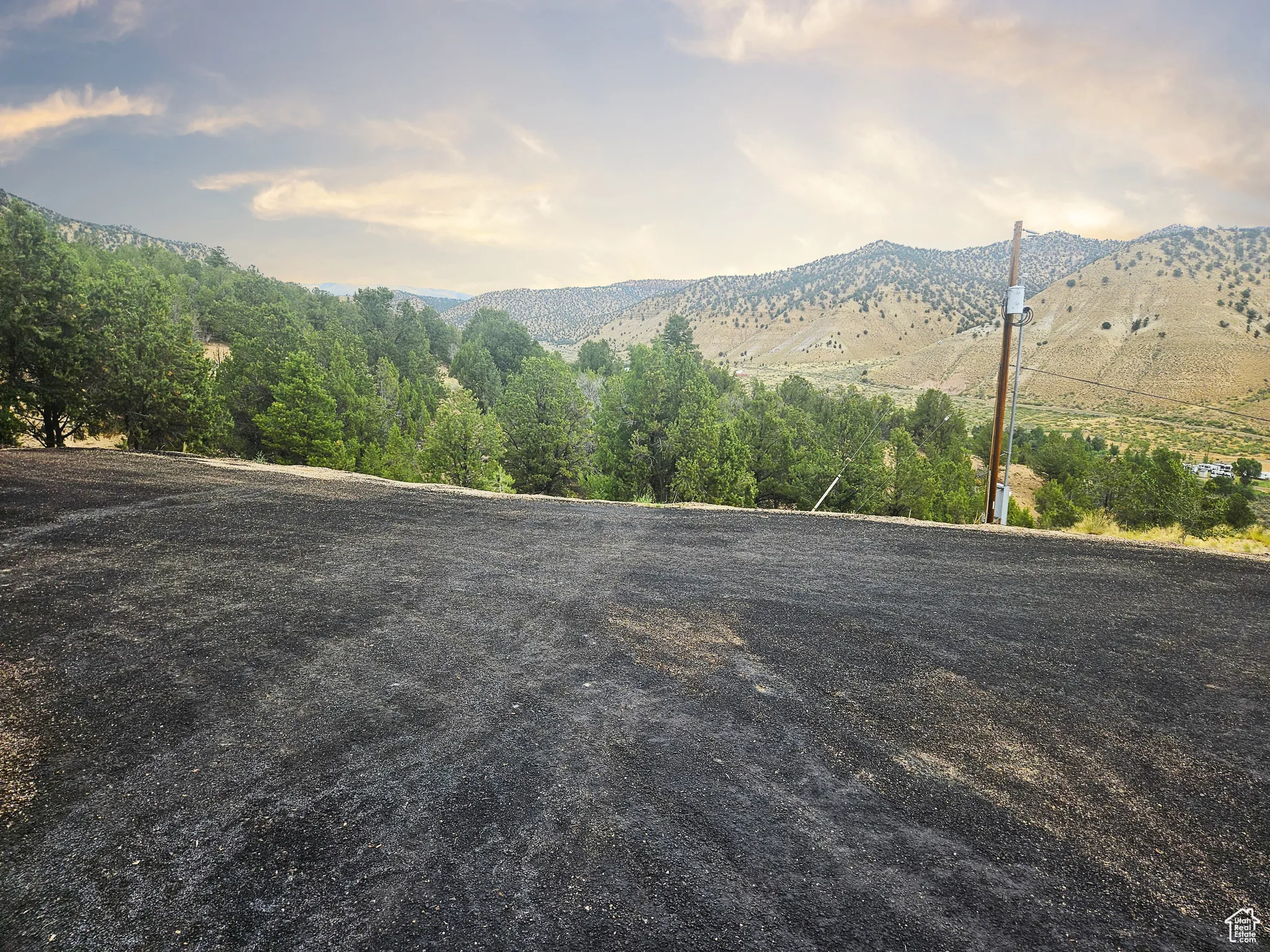 View of mountain backdrop from driveway.