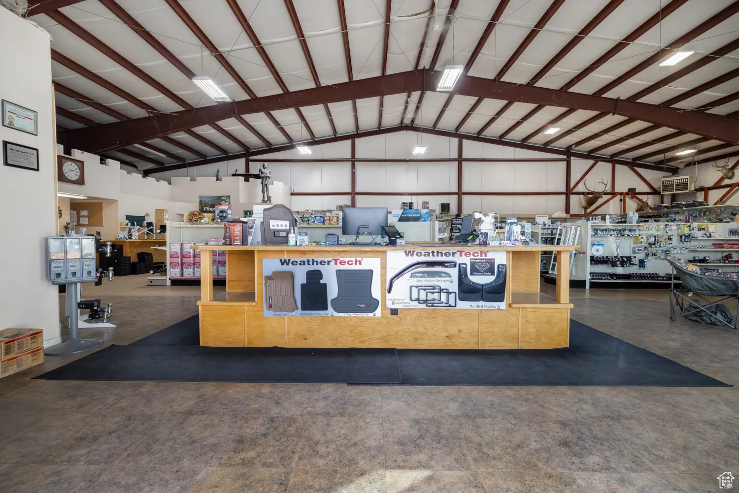 Garage featuring a workshop area