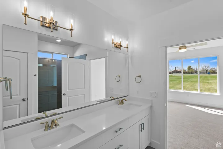 Full bath with double vanity