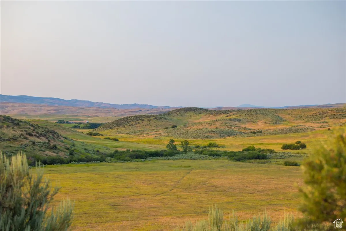 View of mountain background with rural landscape