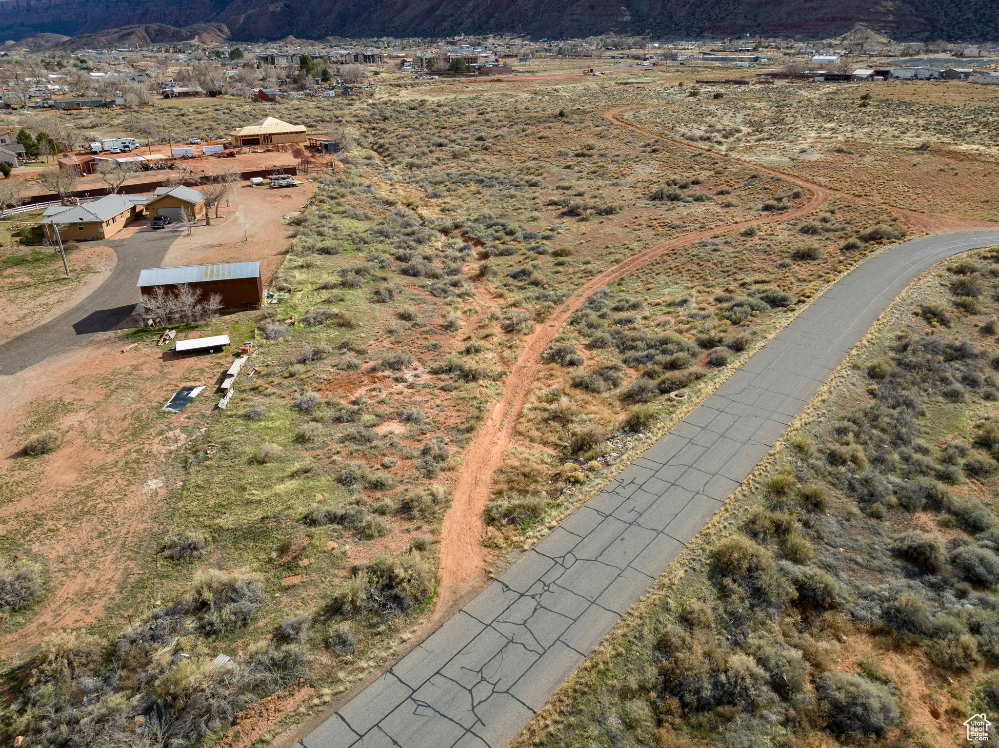 Aerial view of property and surrounding area with rural landscape