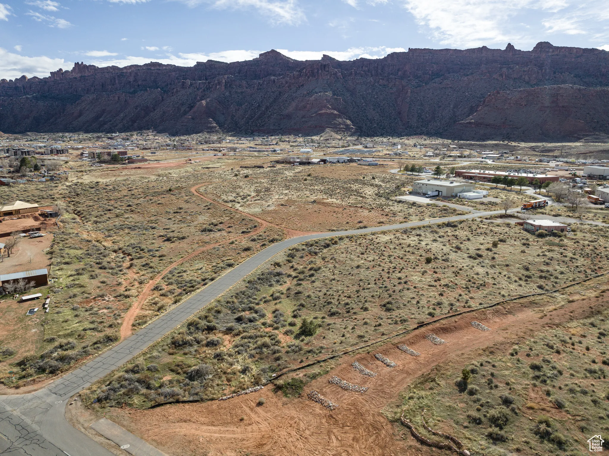 View of mountain background with rural landscape and a desert landscape