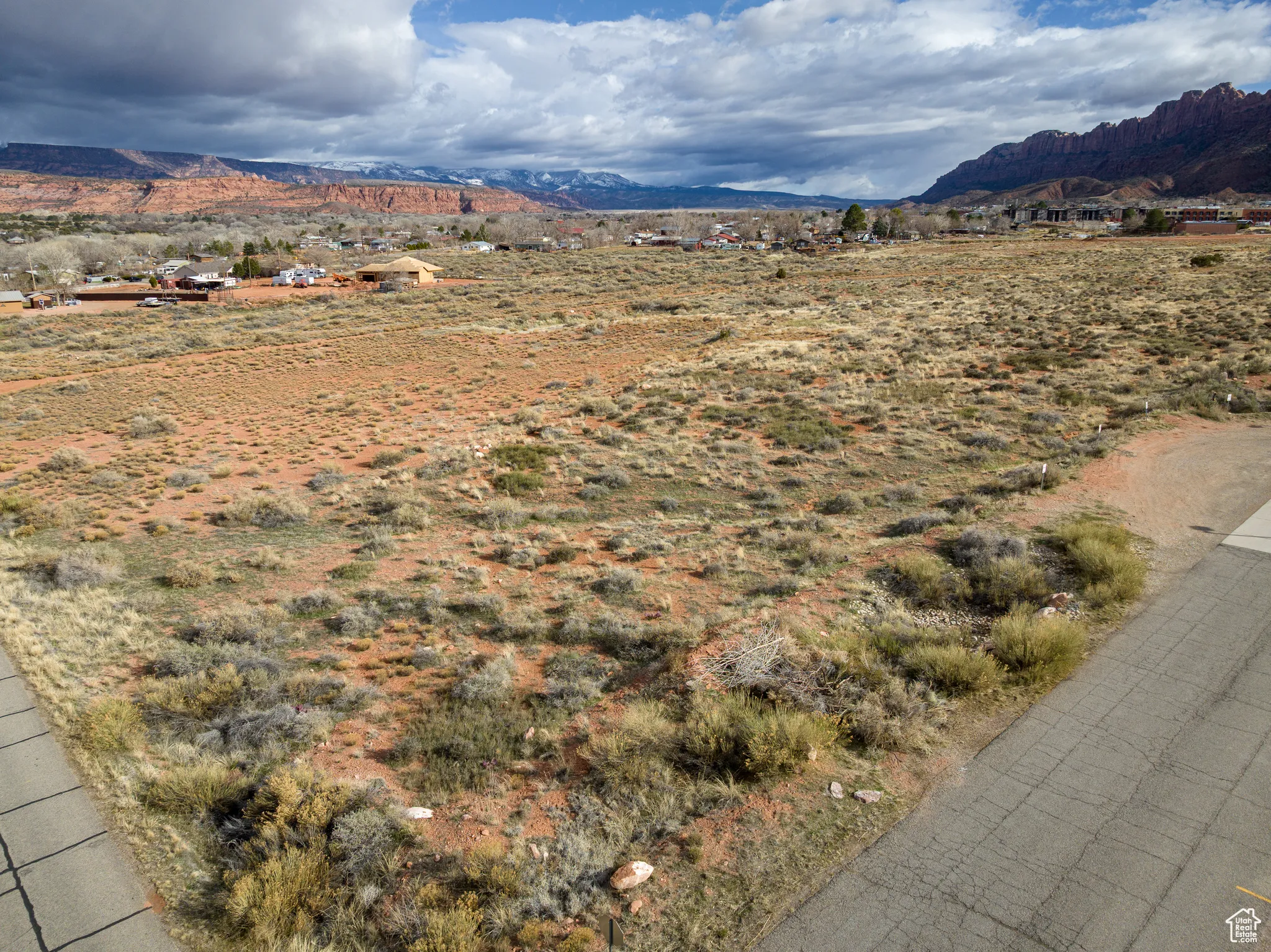 View of mountain background with rural landscape