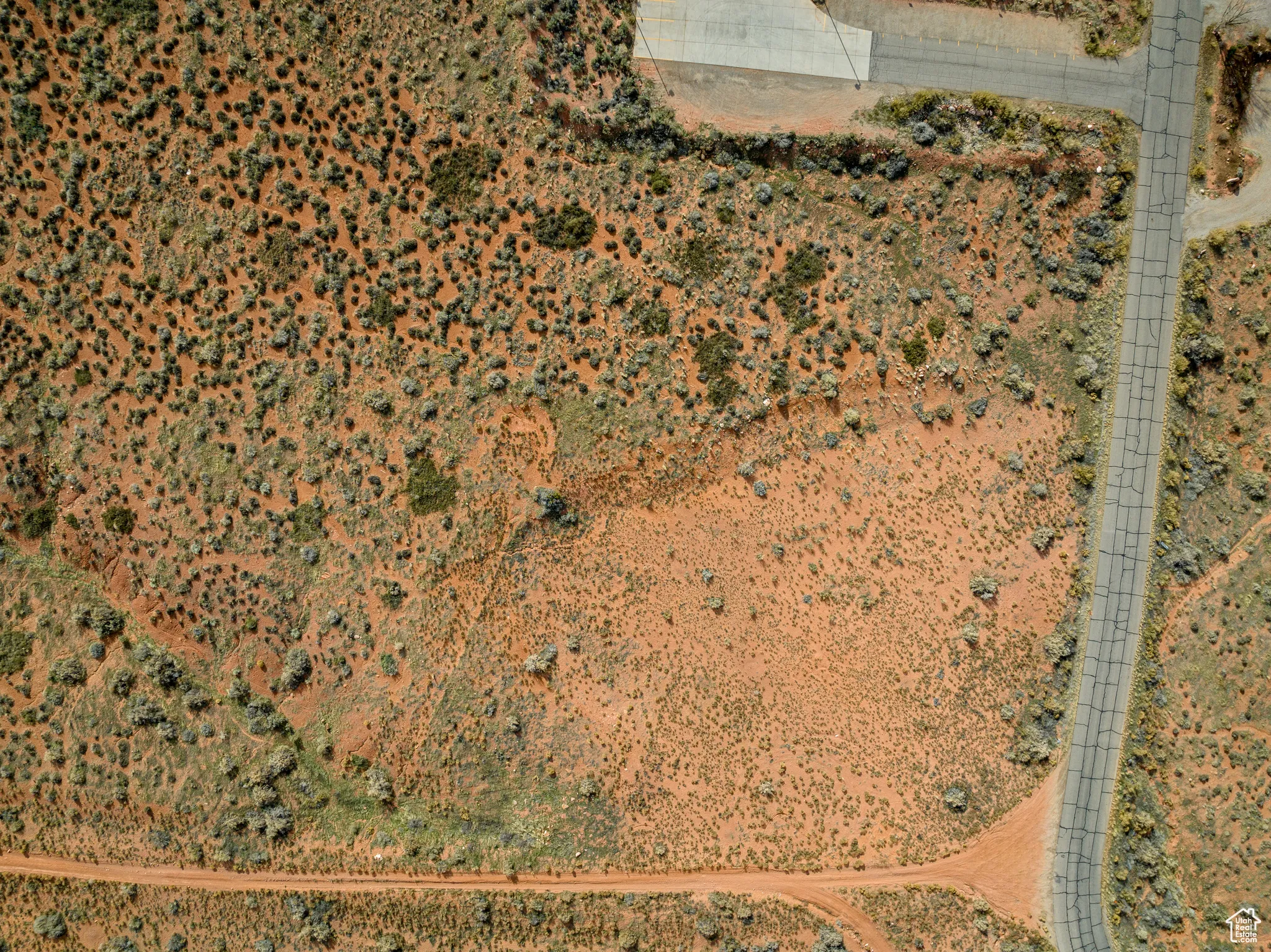 Aerial overview of property's location with a desert landscape and rural landscape