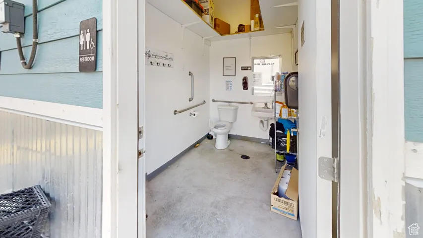 Garage featuring a sink