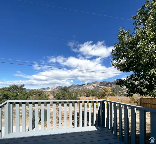 Deck with a mountain view