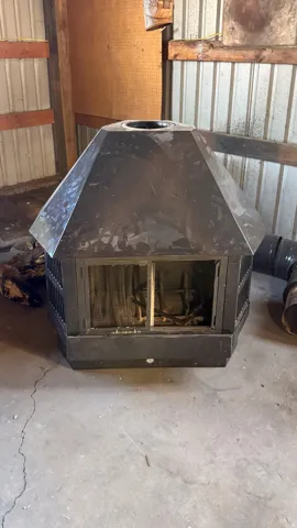 Wood stove in shop