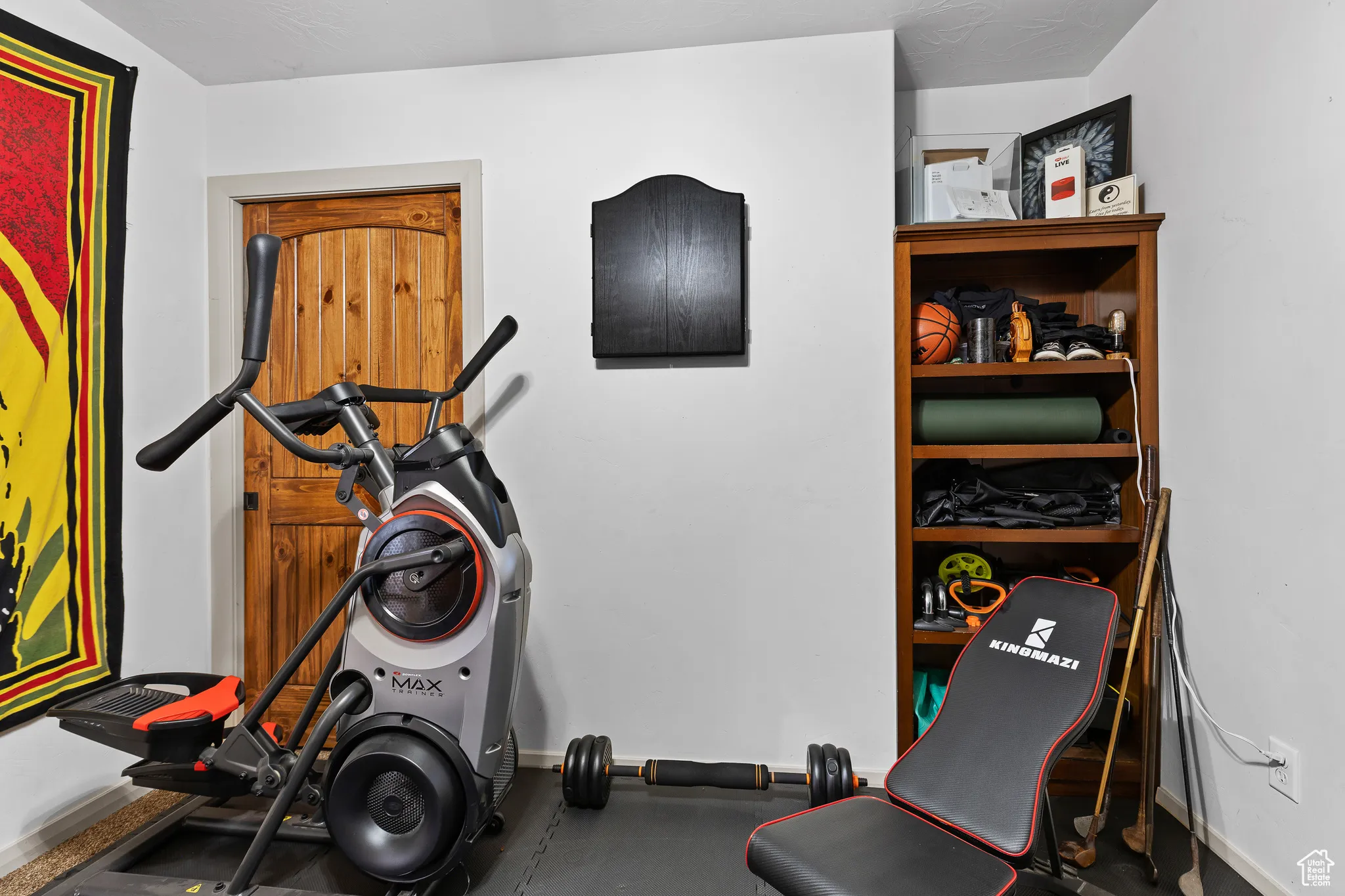 Workout area with baseboards