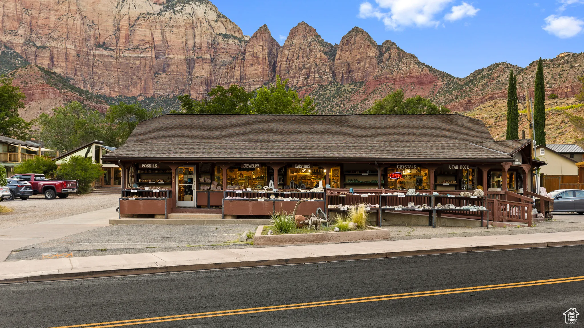 View of building exterior with a mountain view