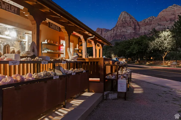Exterior space featuring a mountain view
