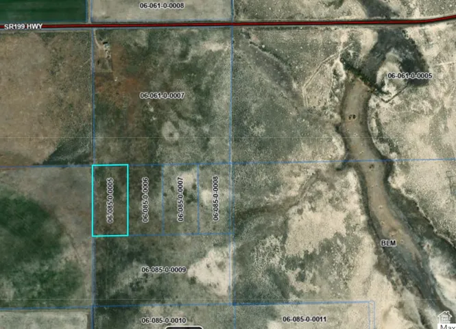 Aerial overview of property's location with property boundaries highlighted