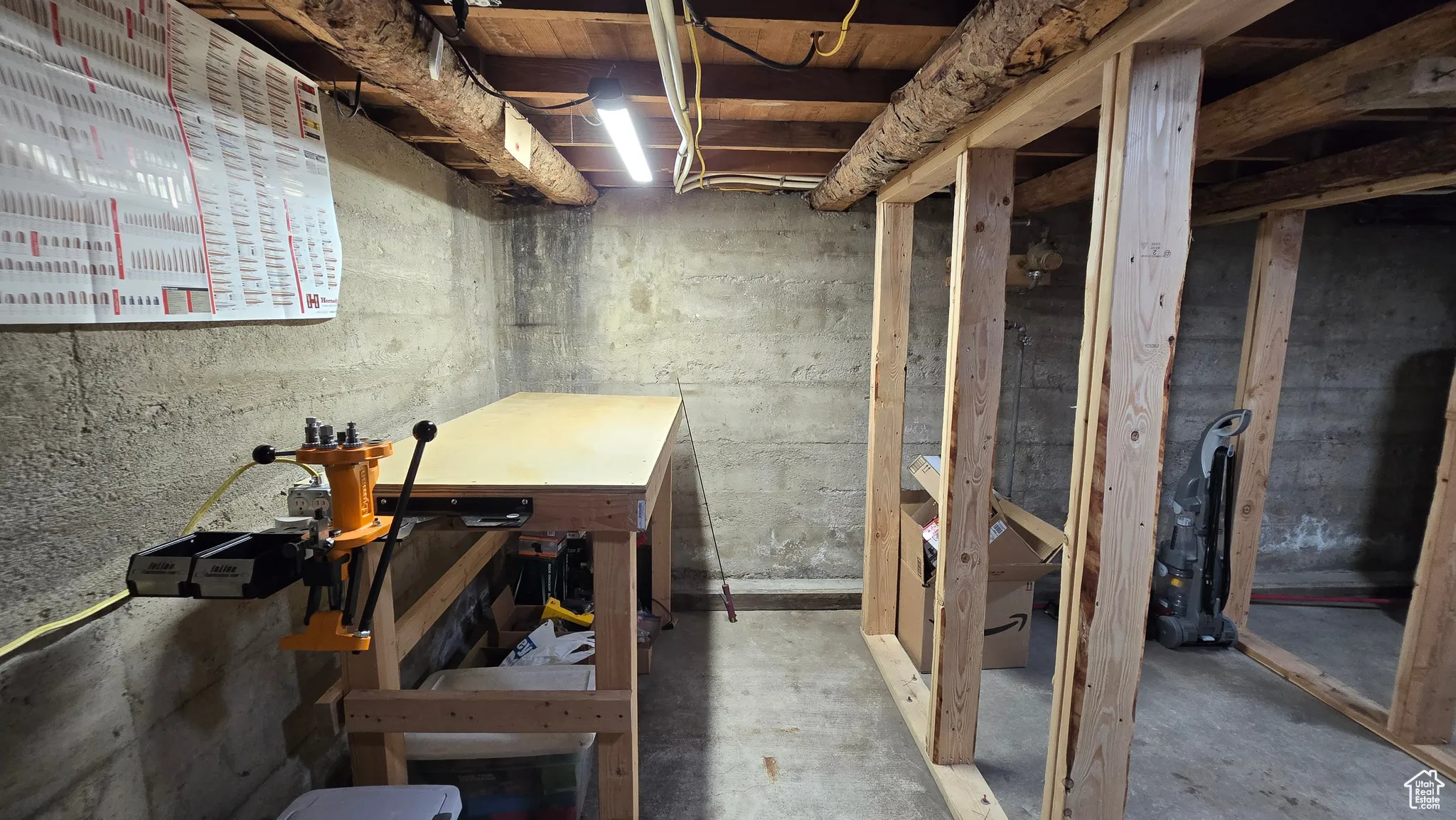View of unfinished basement