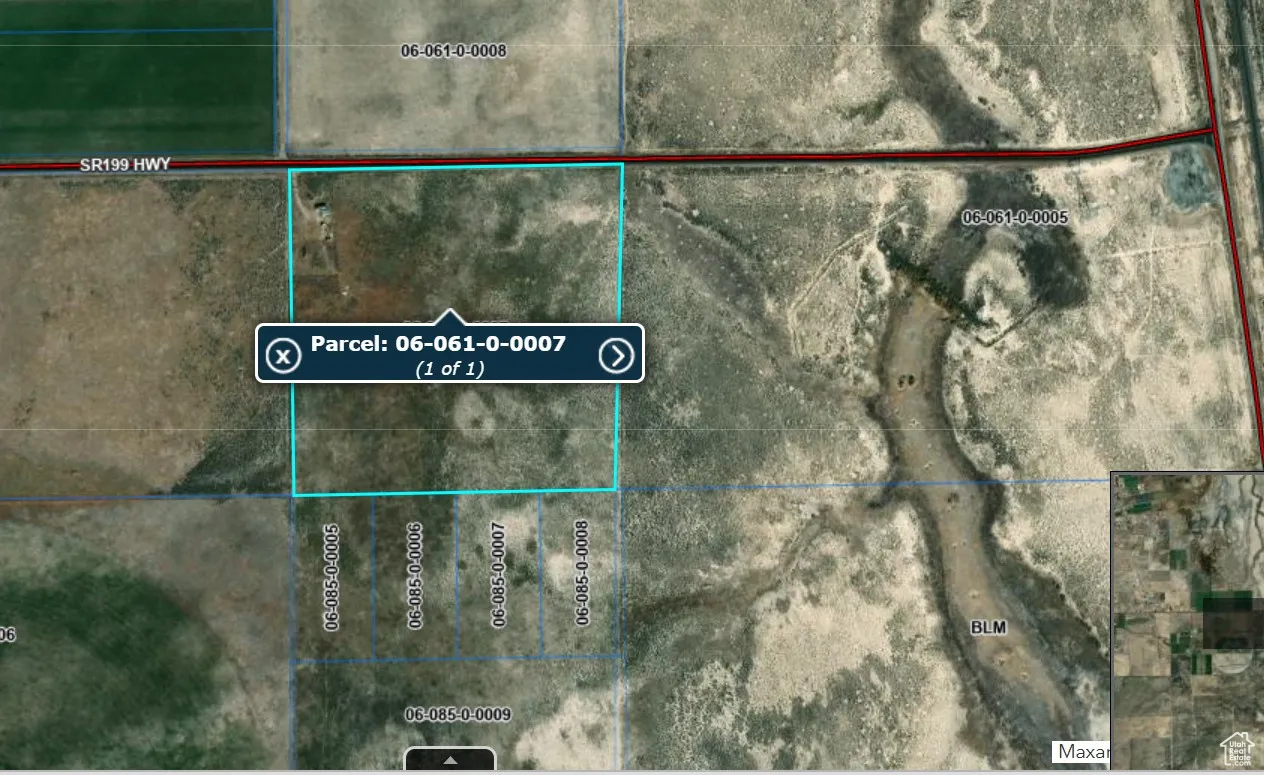 Map of property location with property parcel outlined