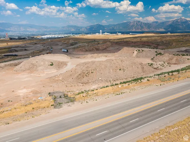 Drone / aerial view of a mountainous background
