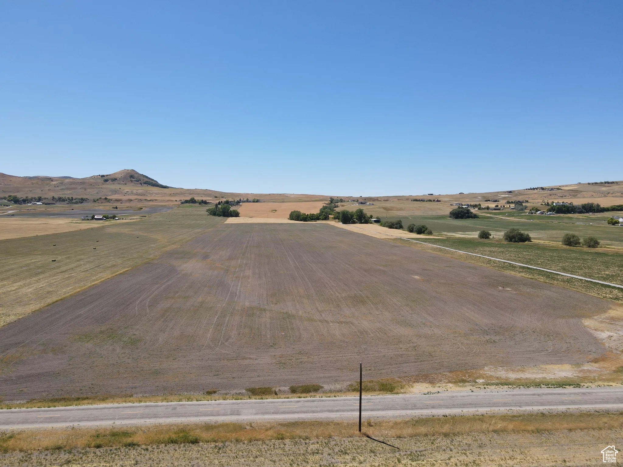 View of mountain background with rural landscape