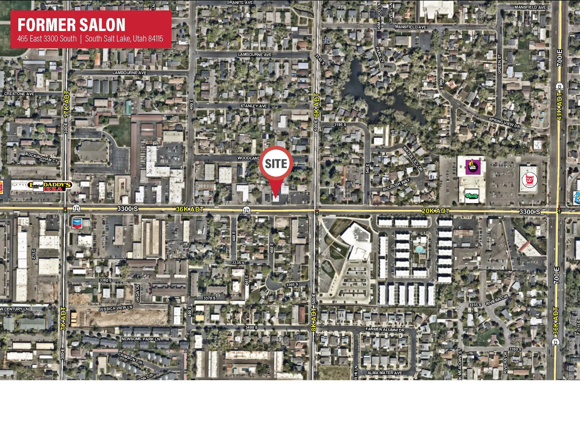 Aerial map of property and surrounding area