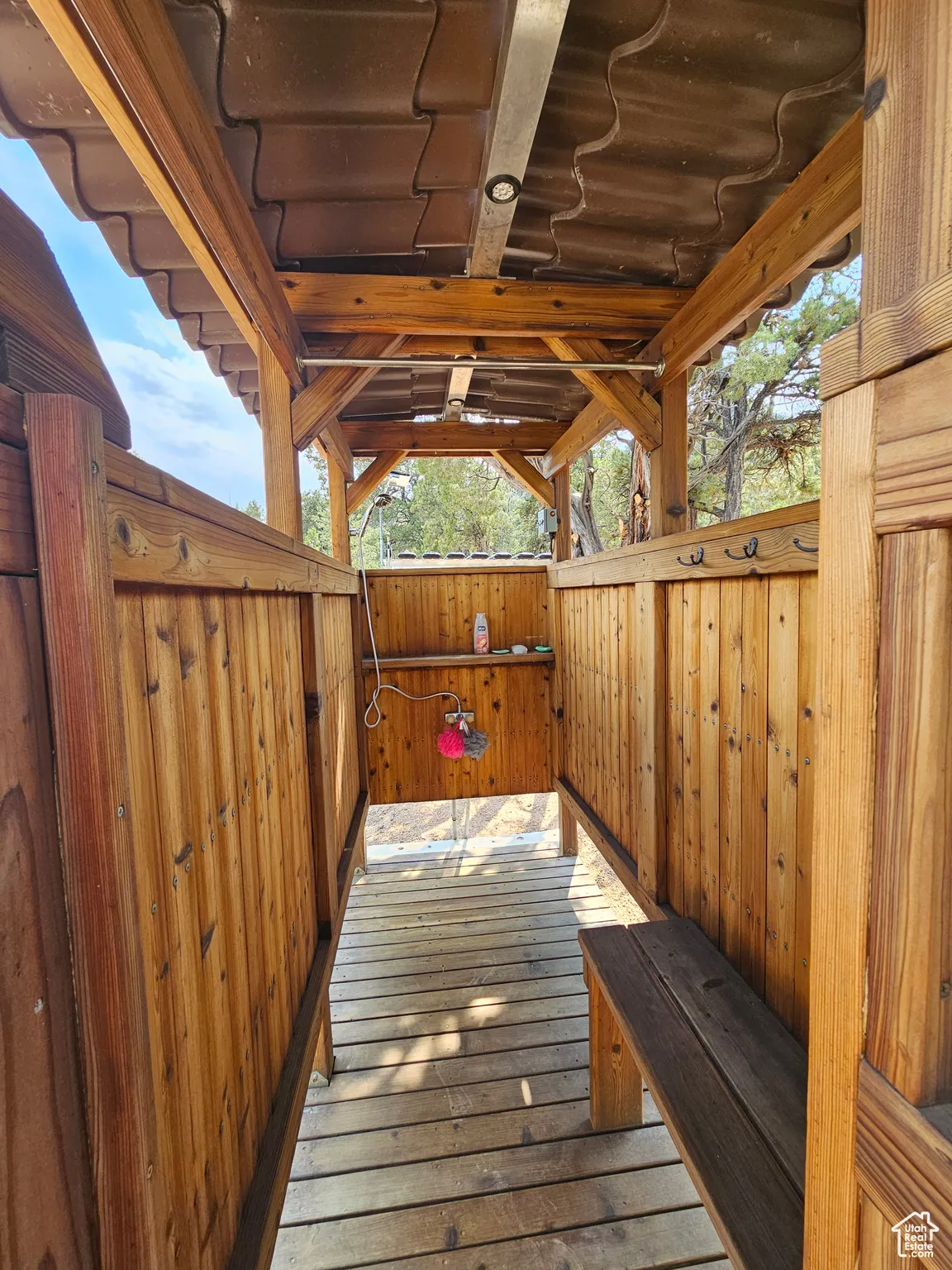 View of wooden deck