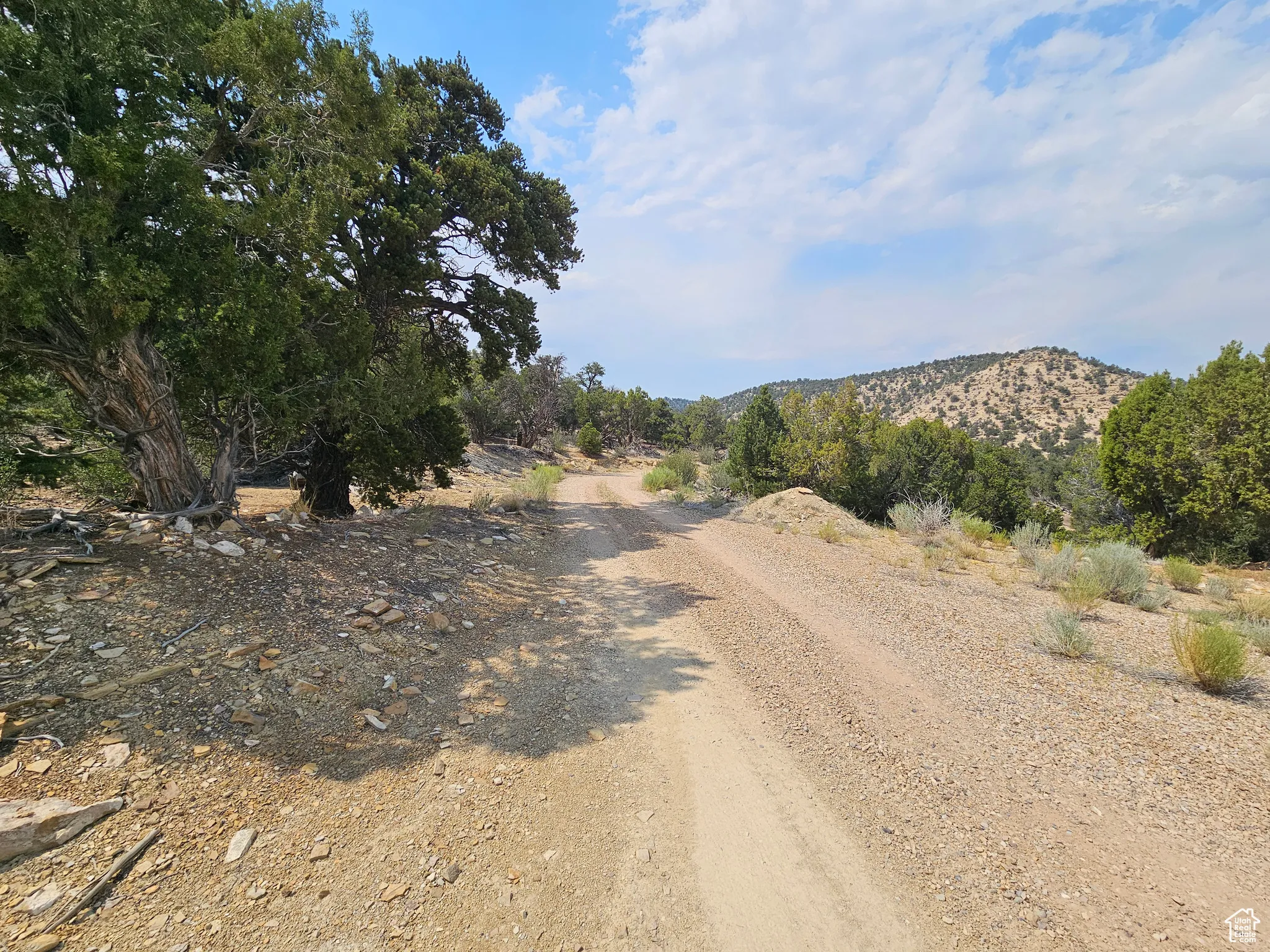 View of dirt / gravel road with a mountain view