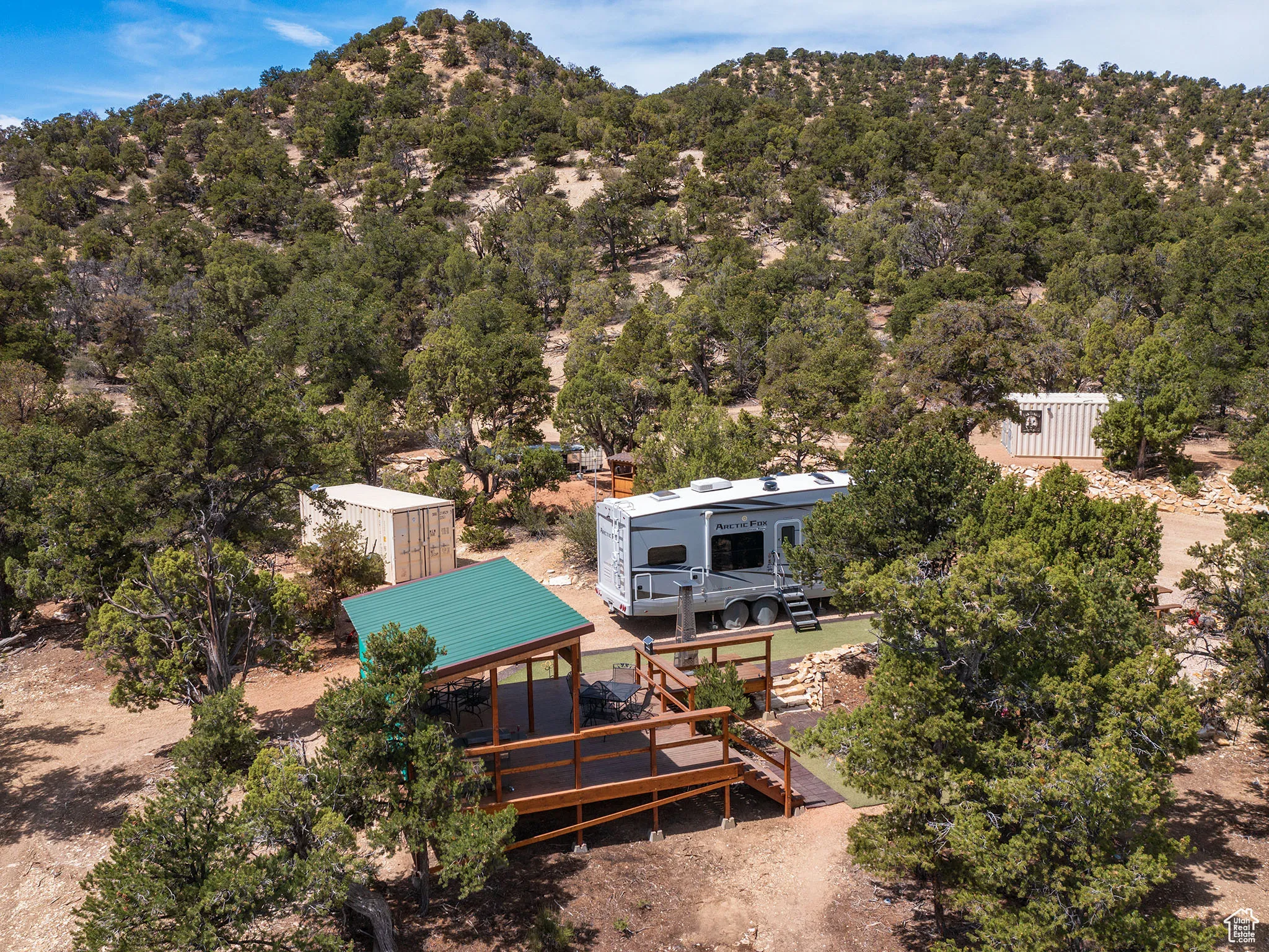 View of subject property featuring a mountain backdrop