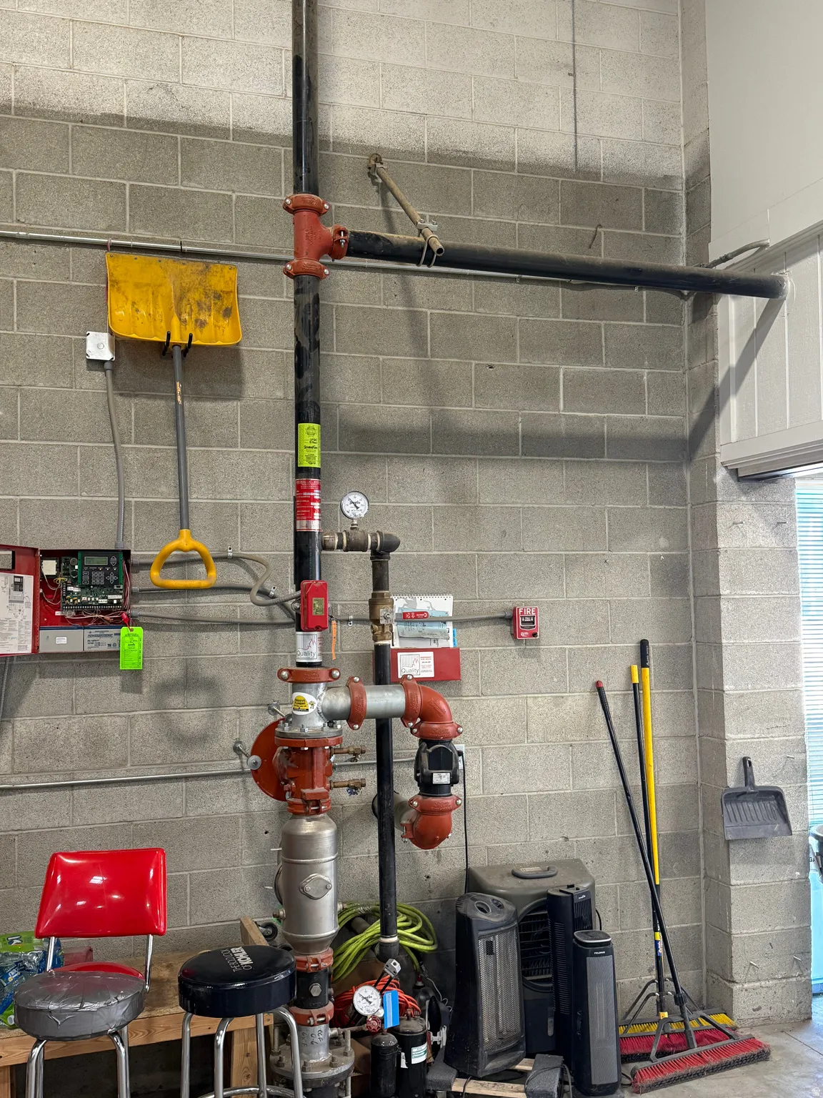 Detailed view of concrete block wall